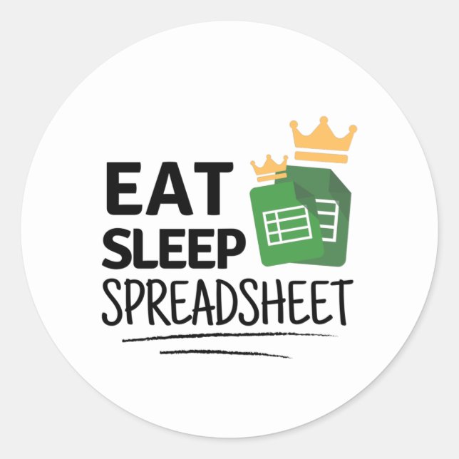 Rond Spreadsheet Classic Round Sticker (Devant)