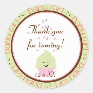 Rond Sprinkings Cupcake Sprinkers Baby Girl Sticker