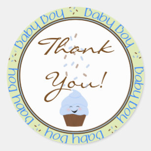 Rond Sprinkings Cupcake Sticker pour bébé garçon
