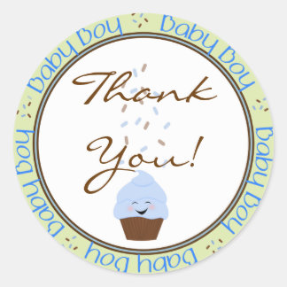 Rond Sprinkings Cupcake Sticker pour bébé garçon