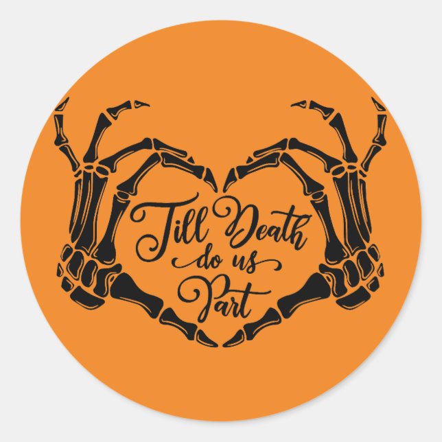 Rond Squelette Coeur jusqu'à la mort Sticker (Devant)