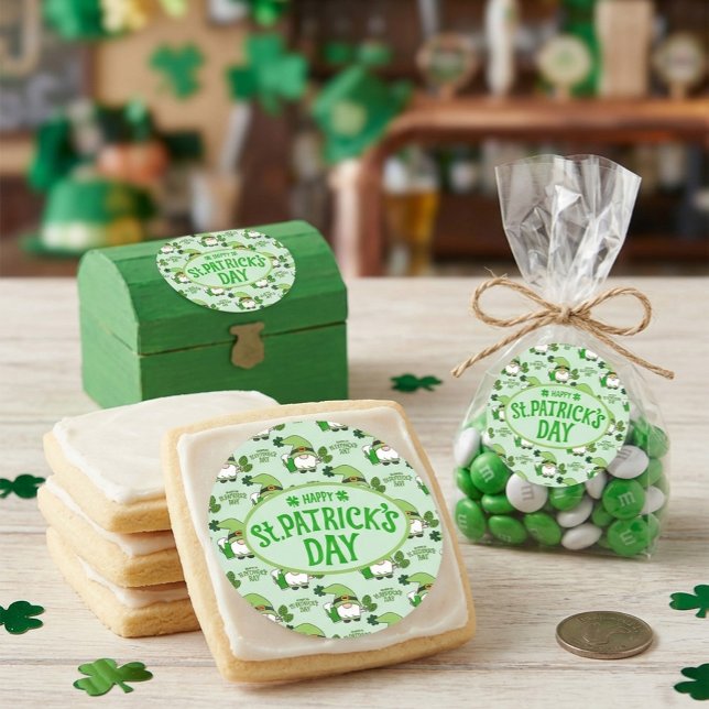 Rond St. Patrick’s Day Gnome Green Sticker (Créateur téléchargé)