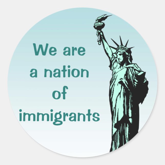 Rond Statue de la Nation Liberty des Immigrants Sticker (Devant)