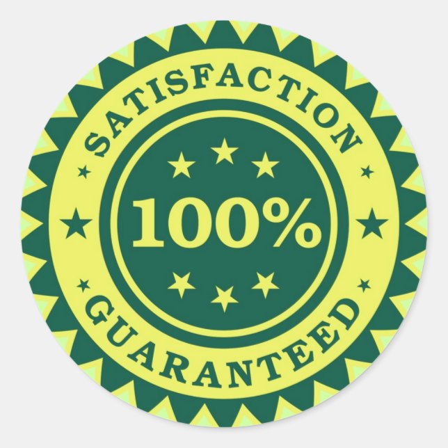 Rond Sticker 100% Satisfaction Garantie (Devant)