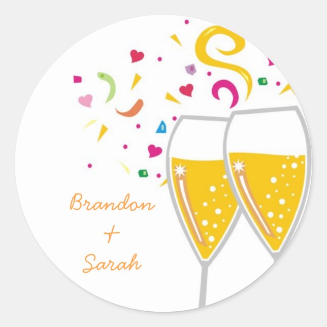 Rond Sticker 311-Champagne Toast (Devant)