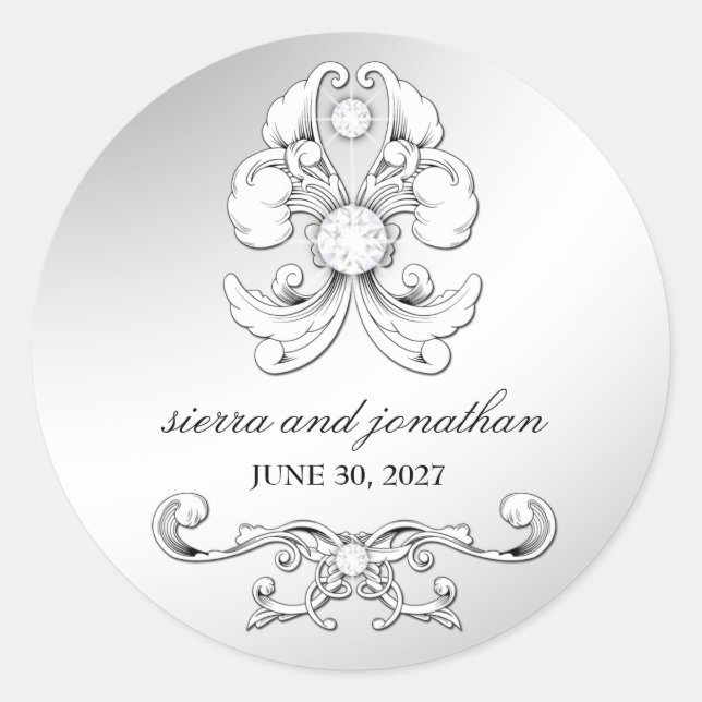 Rond Sticker 311-Silver Diamond Luxe (Devant)