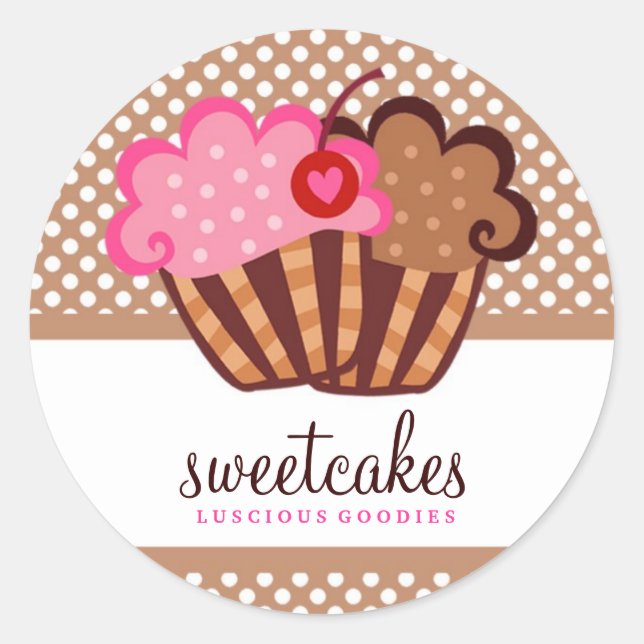 Rond Sticker 311 Sweet Cakes Cupcake (Devant)