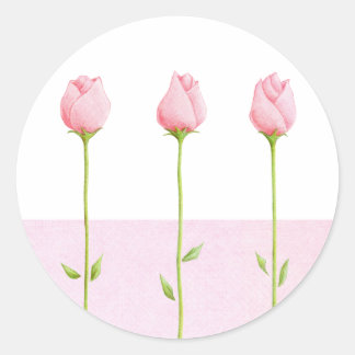 Rond Sticker 3 Rosebuds Rose