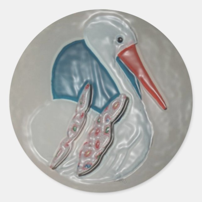 Rond Sticker 3Dimensional Stork (Devant)
