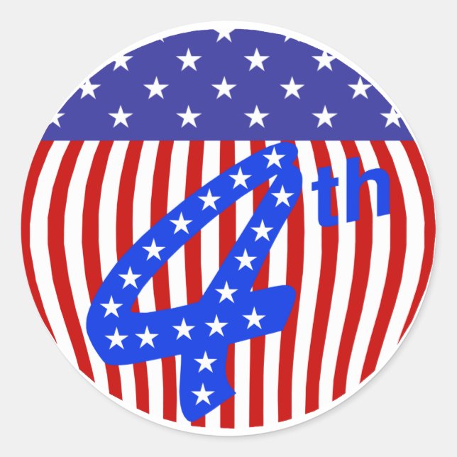 Rond Sticker 4 juillet (Devant)