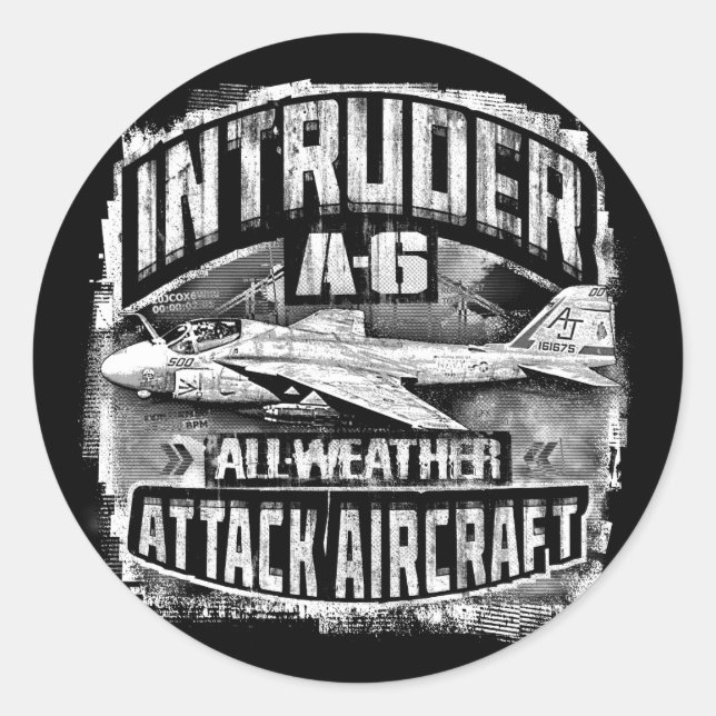 Rond Sticker A-6 Intruder Classic Round (Devant)
