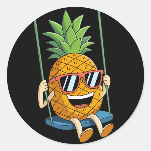 Rond Sticker à ananas à ananas (Devant)