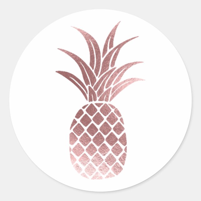 Rond Sticker à ananas Rose en or Faux (Devant)