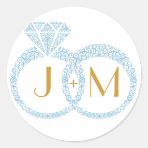 Rond Sticker à anneaux mariage