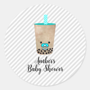 Rond Sticker à Baby shower Customisé Boba inspiré le th