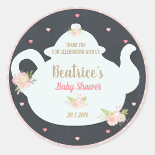 Rond Sticker à Baby shower de Merci à haute teneur flor