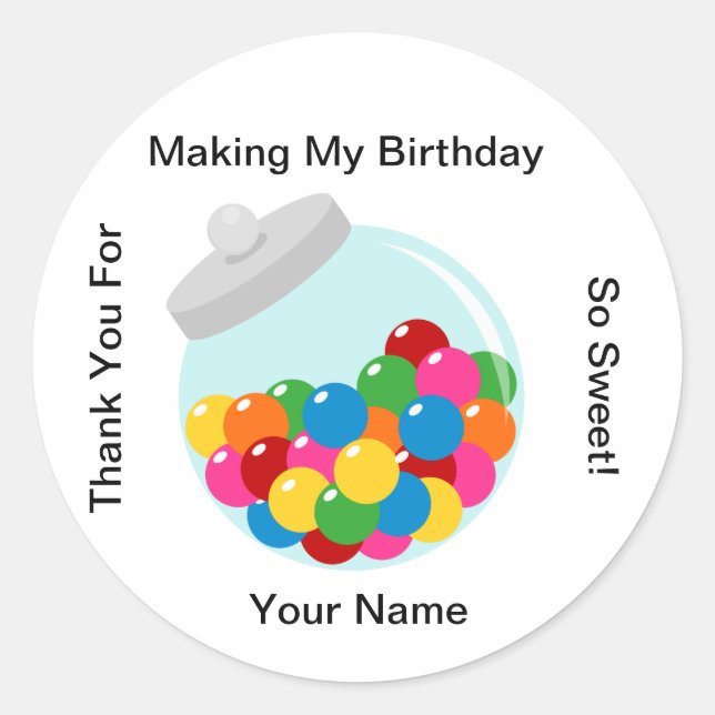 Rond Sticker à baguette de bonbon Buffet (Devant)