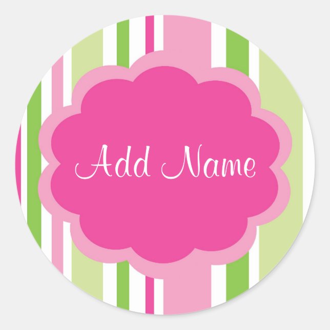 Rond Sticker à bande personnalisable pour fille cool (Devant)