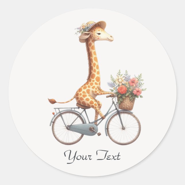 Rond Sticker à bicyclette floral Giraffe (Devant)