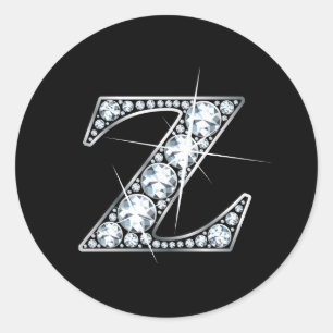 Rond Sticker à bille de diamant "Z"