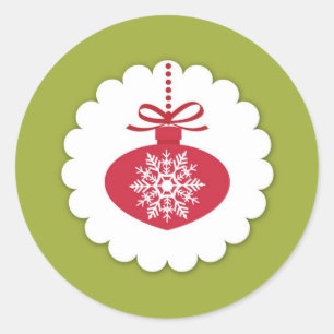 Rond Sticker à bille de Noël