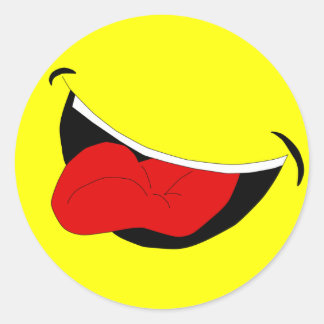 Rond Sticker à bouche à rire