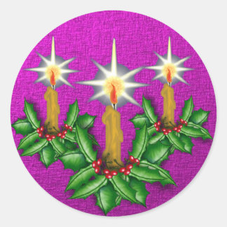 Rond Sticker à bougie de Noël