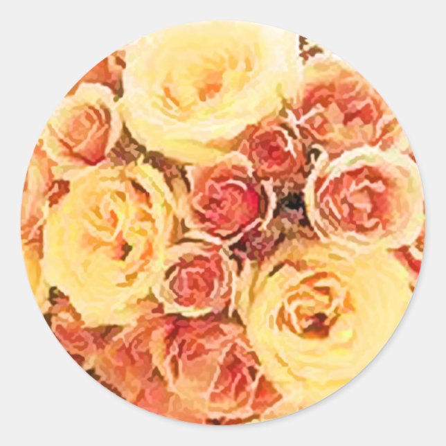 Rond Sticker à bouquet de roses de bracelet jaune (Devant)
