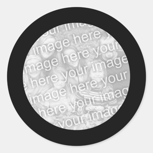 Rond Sticker à cadre noir (Devant)