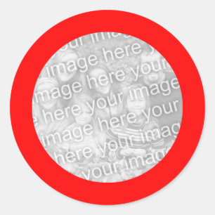 Rond Sticker à cadre rouge