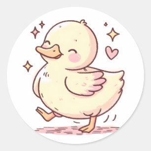 Rond Sticker à canard mou - Design animal adorable