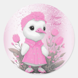Rond Sticker à canard rose