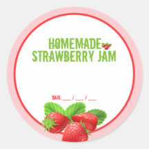 Sticker à canne à confiture de fraises maison