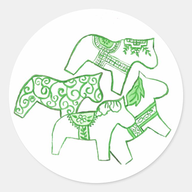 Rond Sticker à cheval rouge et blanc (Devant)