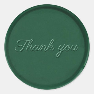 Rond Sticker à cire verte de la forêt Merci