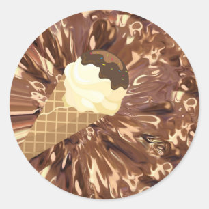 Rond Sticker à cône de crème glacée