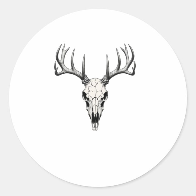 Rond Sticker à crâne de cerf tendance moderne (Devant)