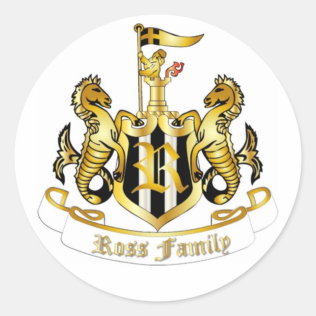 Rond Sticker à crête de famille (Ross) (Devant)