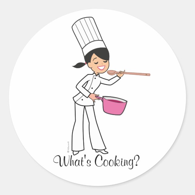 Rond Sticker à Cuisines - Baker Girl (Devant)