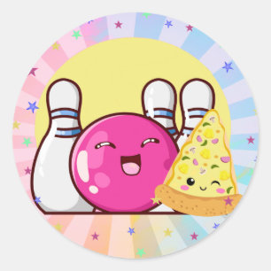 Rond Sticker à dents de jouet de la Fille Pink Bowling