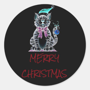 ROND STICKER À DIRE **MERCI NOËL** AVEC CUISINE