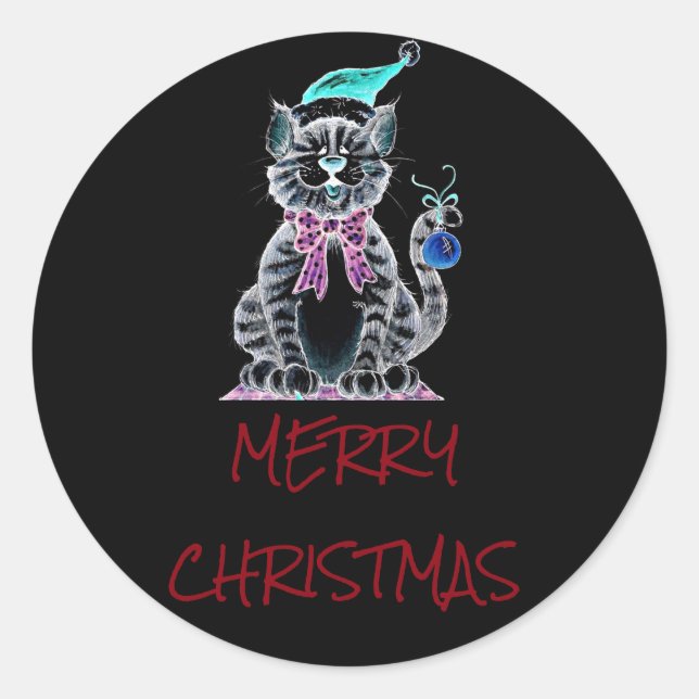 ROND STICKER À DIRE **MERCI NOËL** AVEC CUISINE (Devant)