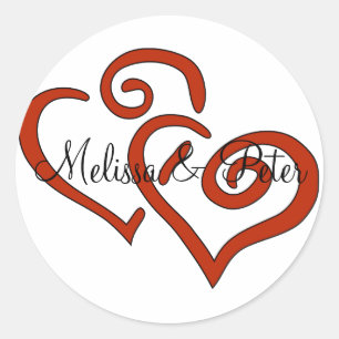 Rond Sticker à double coeur