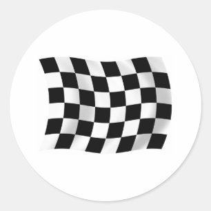 Rond Sticker à drapeau À damiers course
