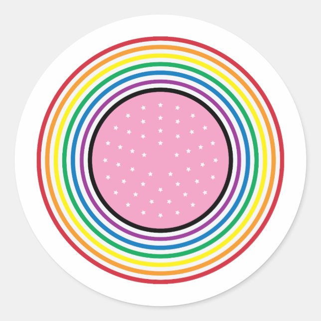 Rond Sticker à drapeau arc-en-ciel - États-Unis Inspiré (Devant)