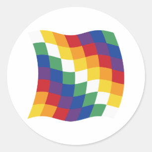 Rond Sticker à drapeau aymara
