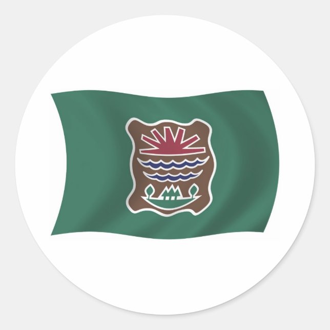 Rond Sticker à drapeau de la tribu Abenaki (Devant)