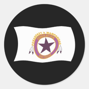 Rond Sticker à drapeau de la tribu Wampanoag