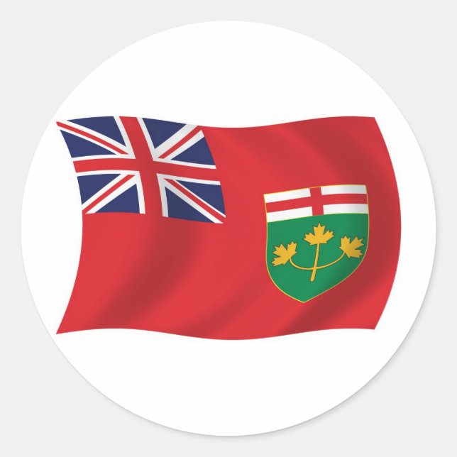 Rond Sticker à drapeau de l'Ontario (Devant)