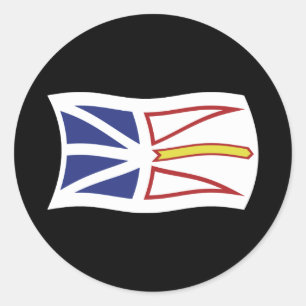 Rond Sticker À Drapeau De Terre-Neuve-Et-Labrador
